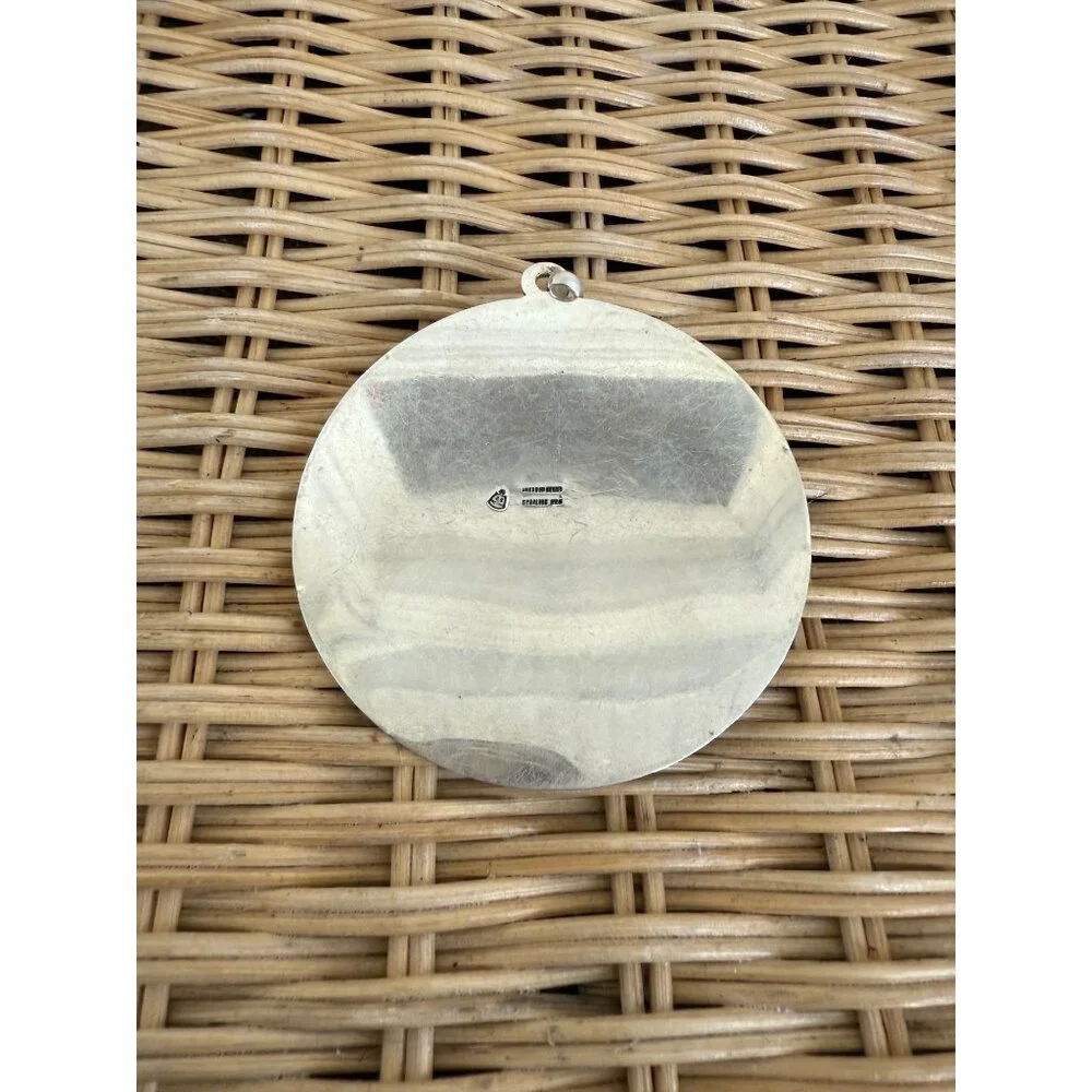Vintage 60 925 silver Mexican Mayan Aztec Pendant Bernice Godspeed 70 grams - Picture 9 of 13